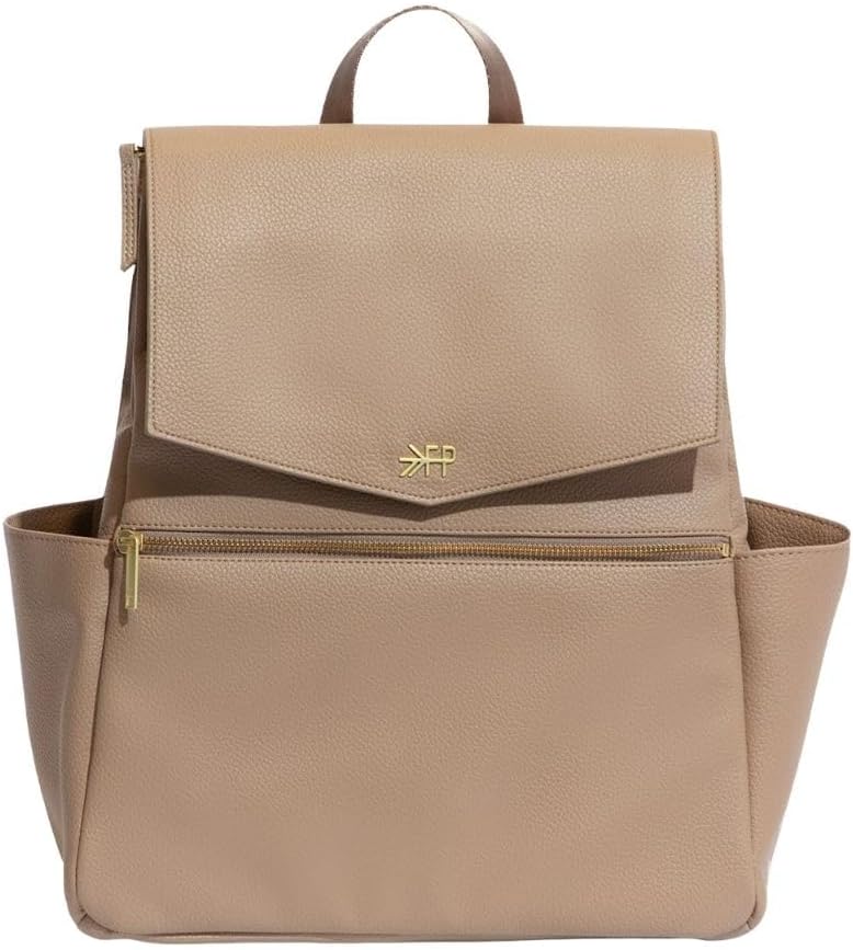 Freshly Picked Classic II Diaper Bag Backpack – Premium Vegan Leather, Large Capacity Baby Bag with Changing Pad, Stylish & Functional for Moms & Dads (Fig)