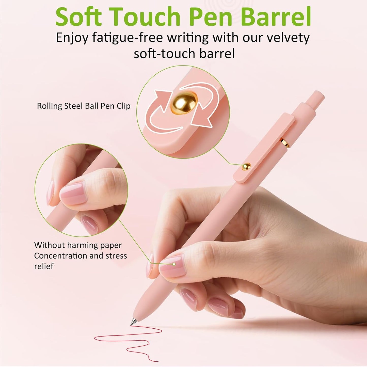 FIOVER Colored Pens, 6 Pack Colorful Gel Pens, Quick-Dry 0.7mm Medium Point for Journaling, Note Taking, Doodling, Aesthetic Office School Supplies, Gifts for Women Men(Multiple Colors)