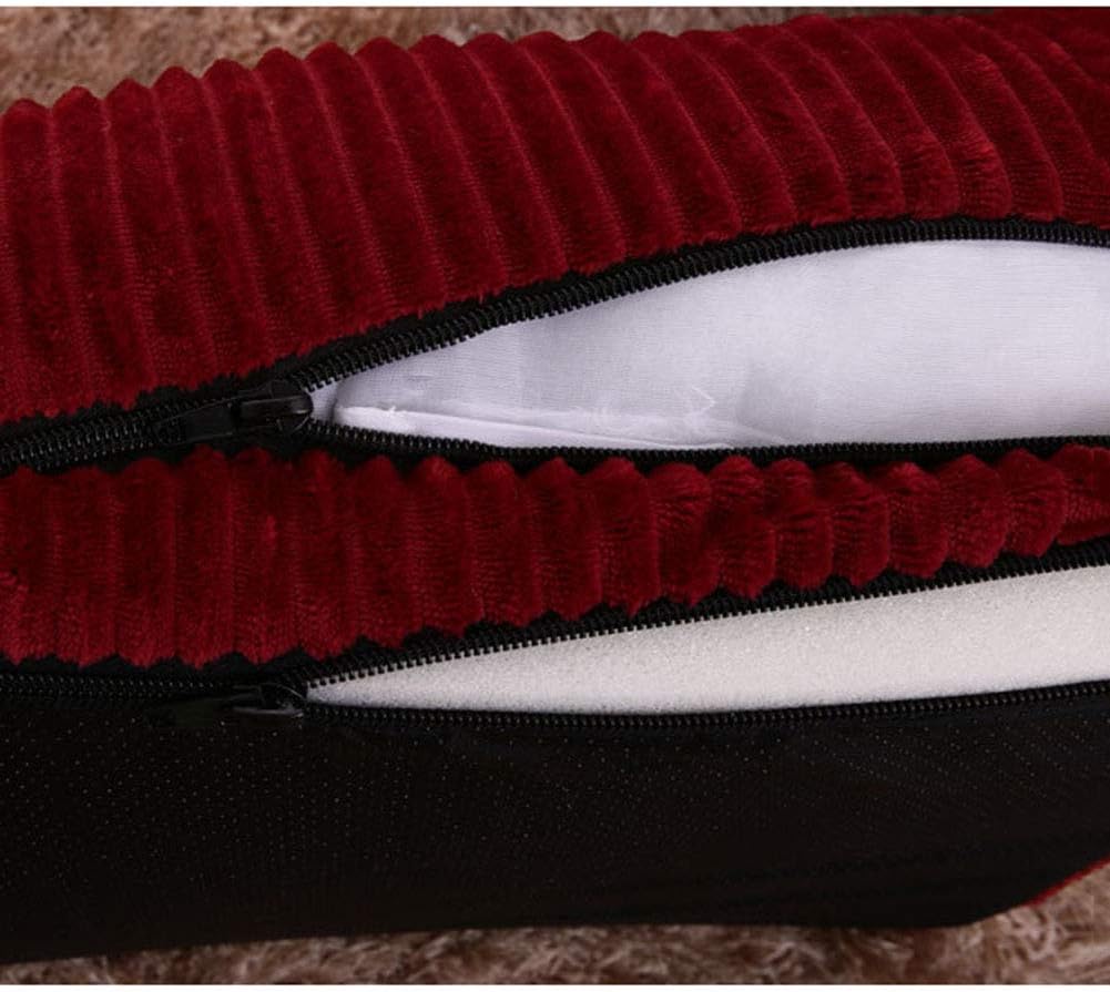 Corduroy Dog Bed High Density Sponge Dog Cushion Removable Washable Pet Bed for Small Dog Medium Large Red S (Red Large)