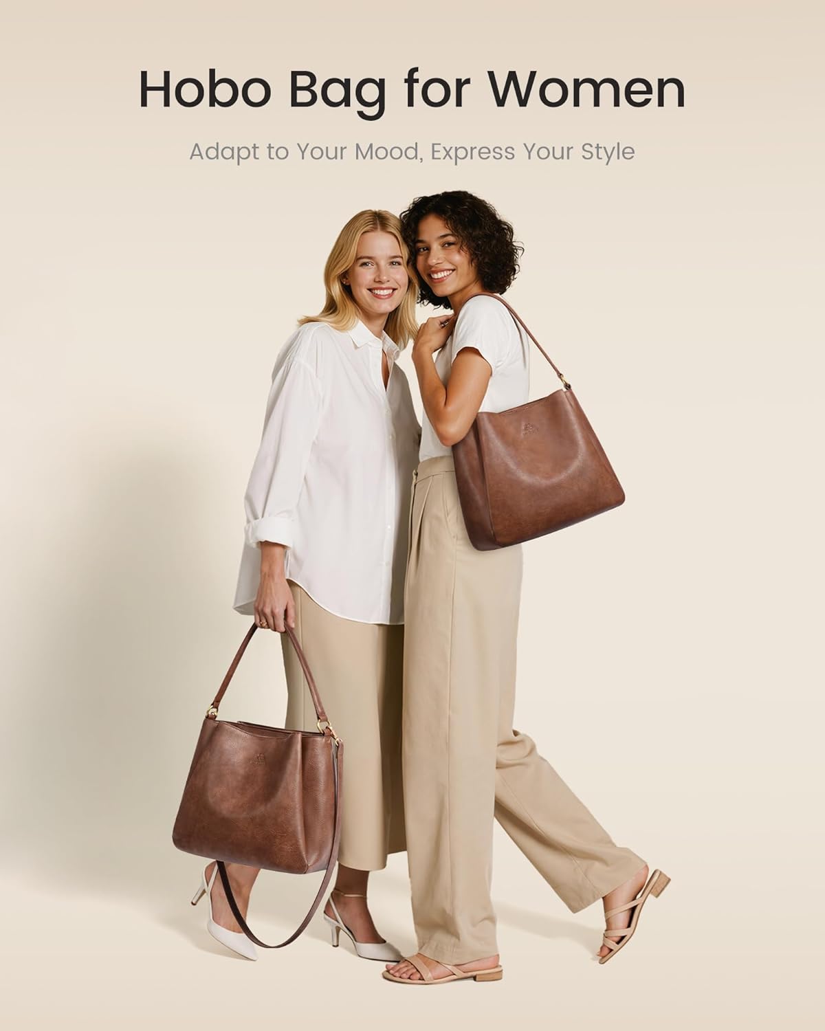 LOVEVOOK Hobo Bag for Women with Three Large Compartments Waterproof Shoulder Handbags Purse for Work Shopping Travel