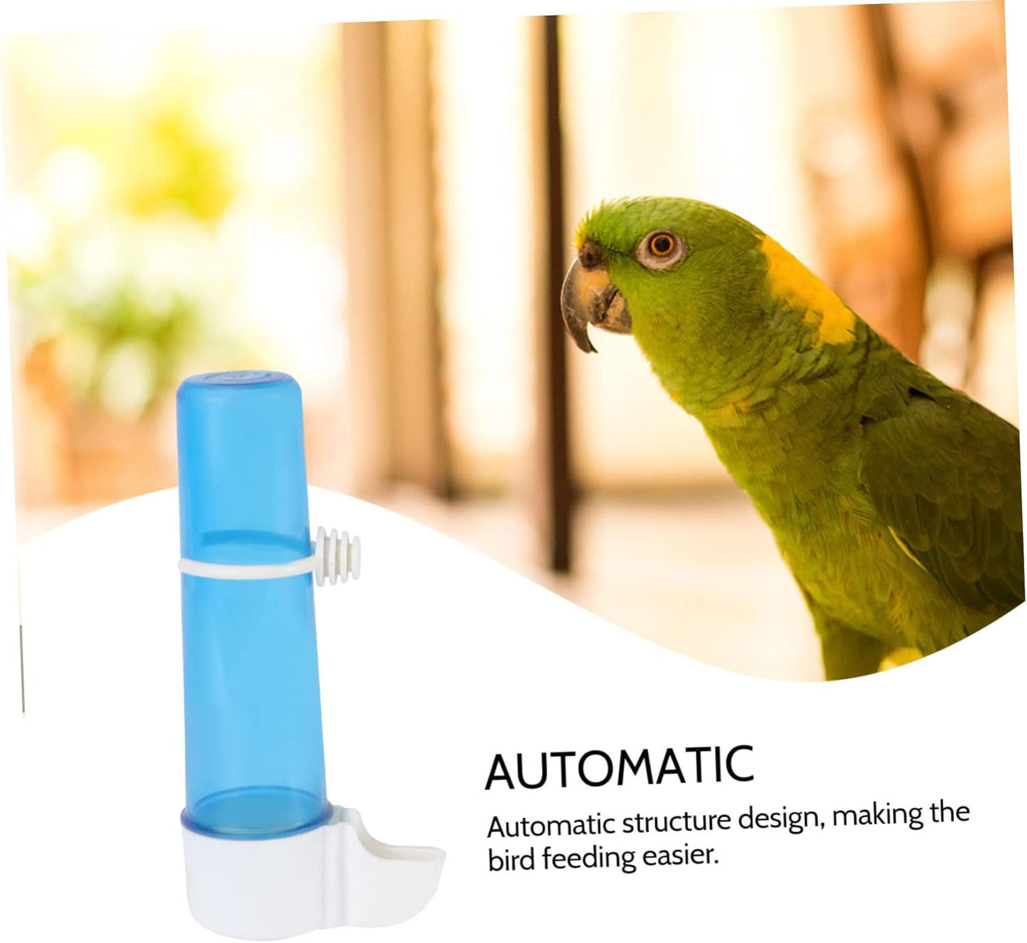 Milisten Automatic Plastic Bird Water Dispenser Compact Wear Water Container Tool for Pet Birds Parrots Cage Use