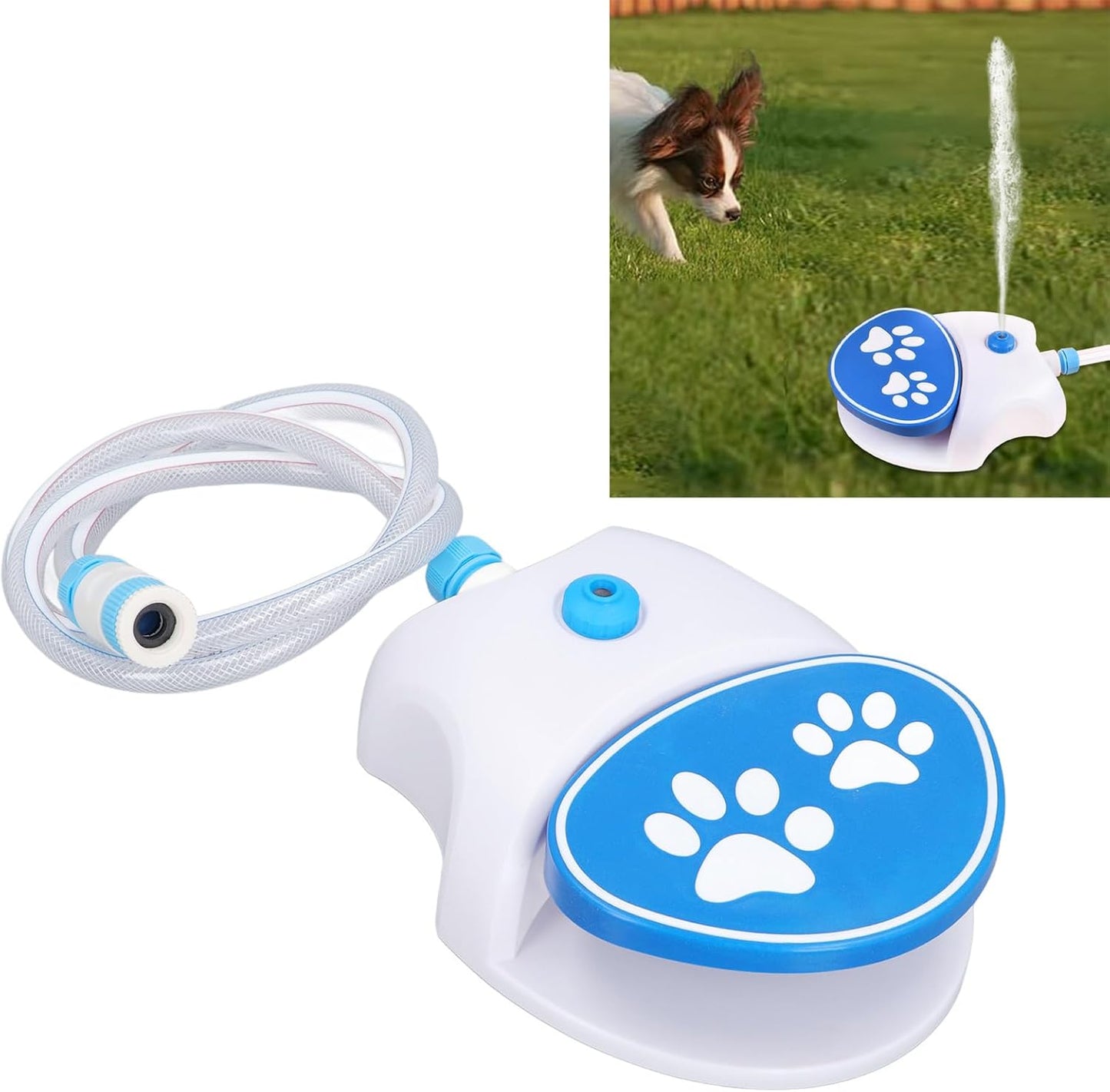 Dog Water Fountain Step On Outdoor Pet Sprinkler Activated Drinking Water Toy Water Dispenser Automatic Dog Water Sprinkler with Hose