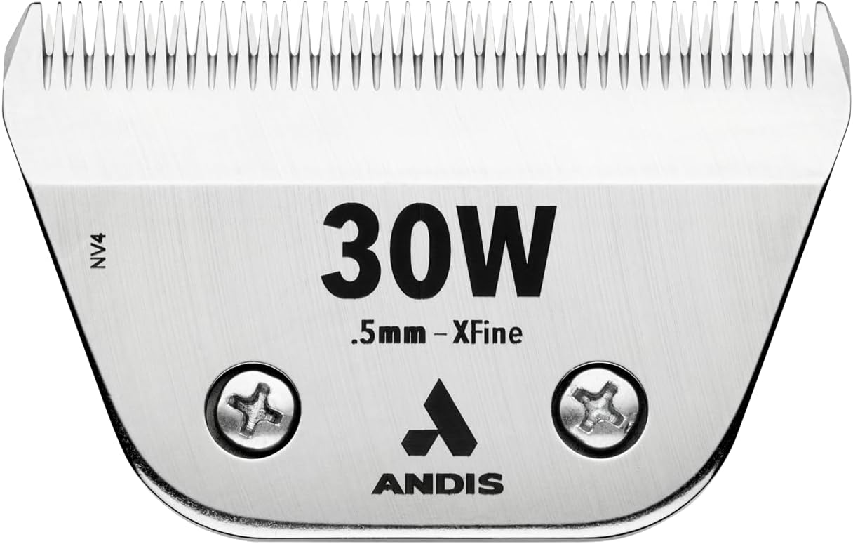 Andis 561462 ceramicEDGE Detachable Wide Blade #30W – Stainless Steel Pet Clipper Blade, XFine Cut, Professional Grooming Performance