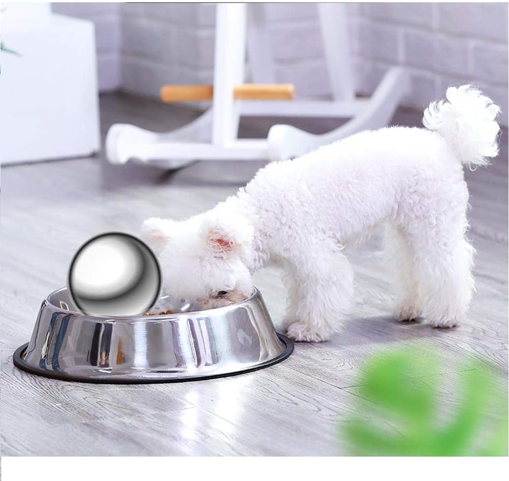 KUNWU SUS304 Stainless Steel Dog Food Slow Feeders Ball - 2" Stops Gulping, Bloat, Indigestion, and Rapid Eating, Fun, Healthy, Prevents Obesity Improves Digestion (Small)