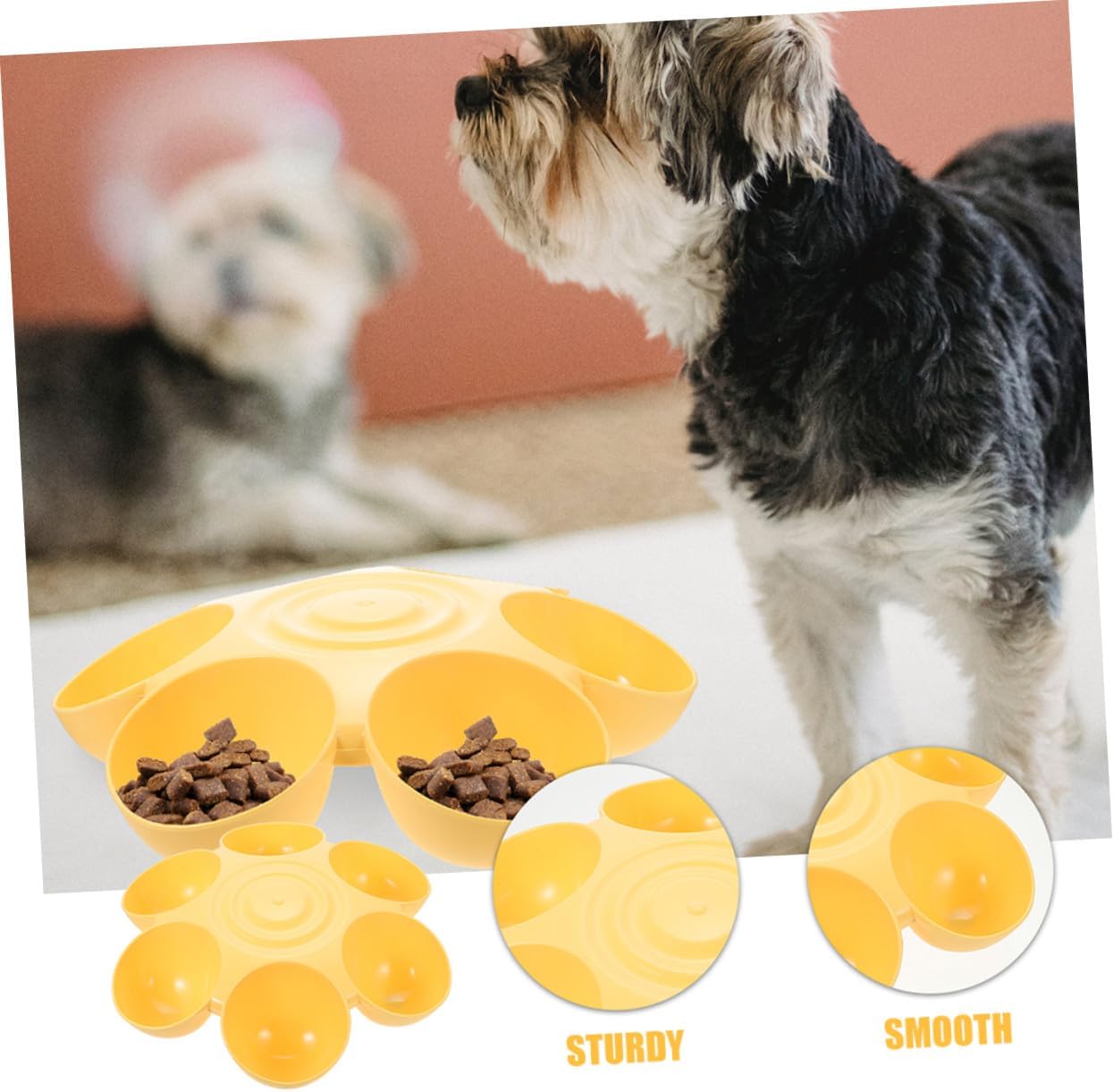 FAVOMOTO 2pcs Flower Petal Shaped Pet Food Bowls Plastic Dog Feeding and Drinking Bowls Household Dog Food Containers for Cats and Puppies Indoor Use