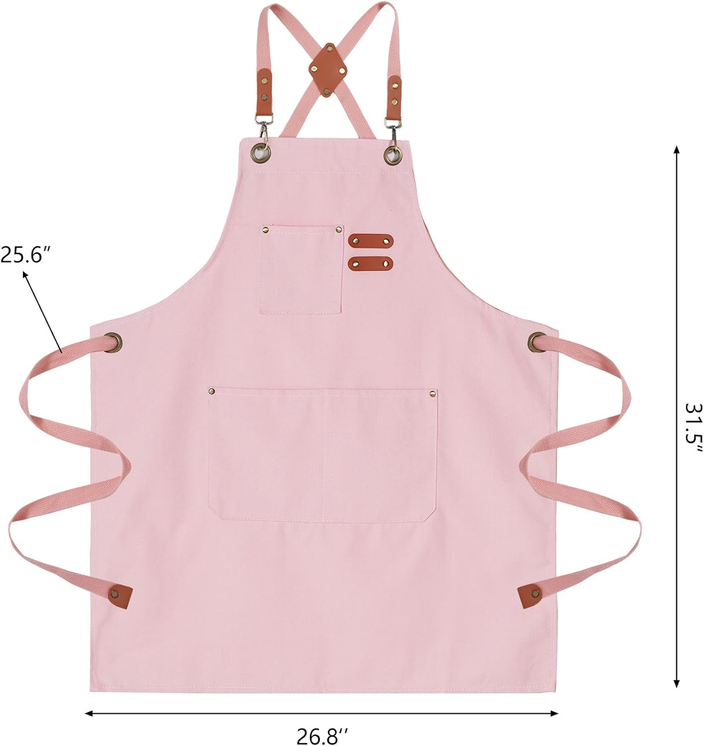 Chef Aprons for Men Canvas Apron with Large Pockets and Adjustable Neck Strap for Cooking,BBQ, Gardening
