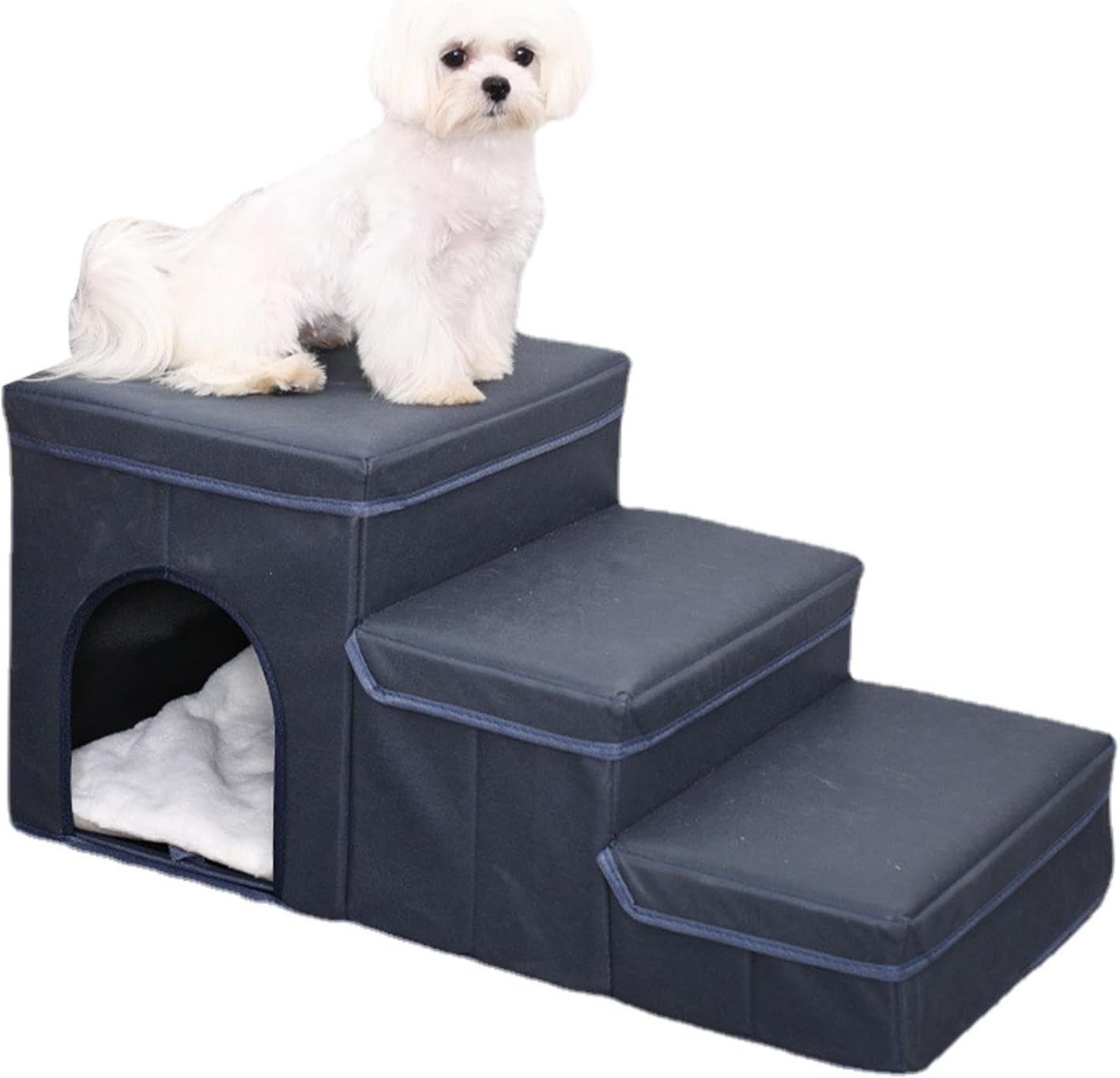 Pet Steps - Non Slip Ramp for Sofa Access | Removable Climb with Hidden Storage Compartment & Stable Support Frame for Small Medium Large Elderly Puppy Couch, Apartment Living, Balcony Rest a