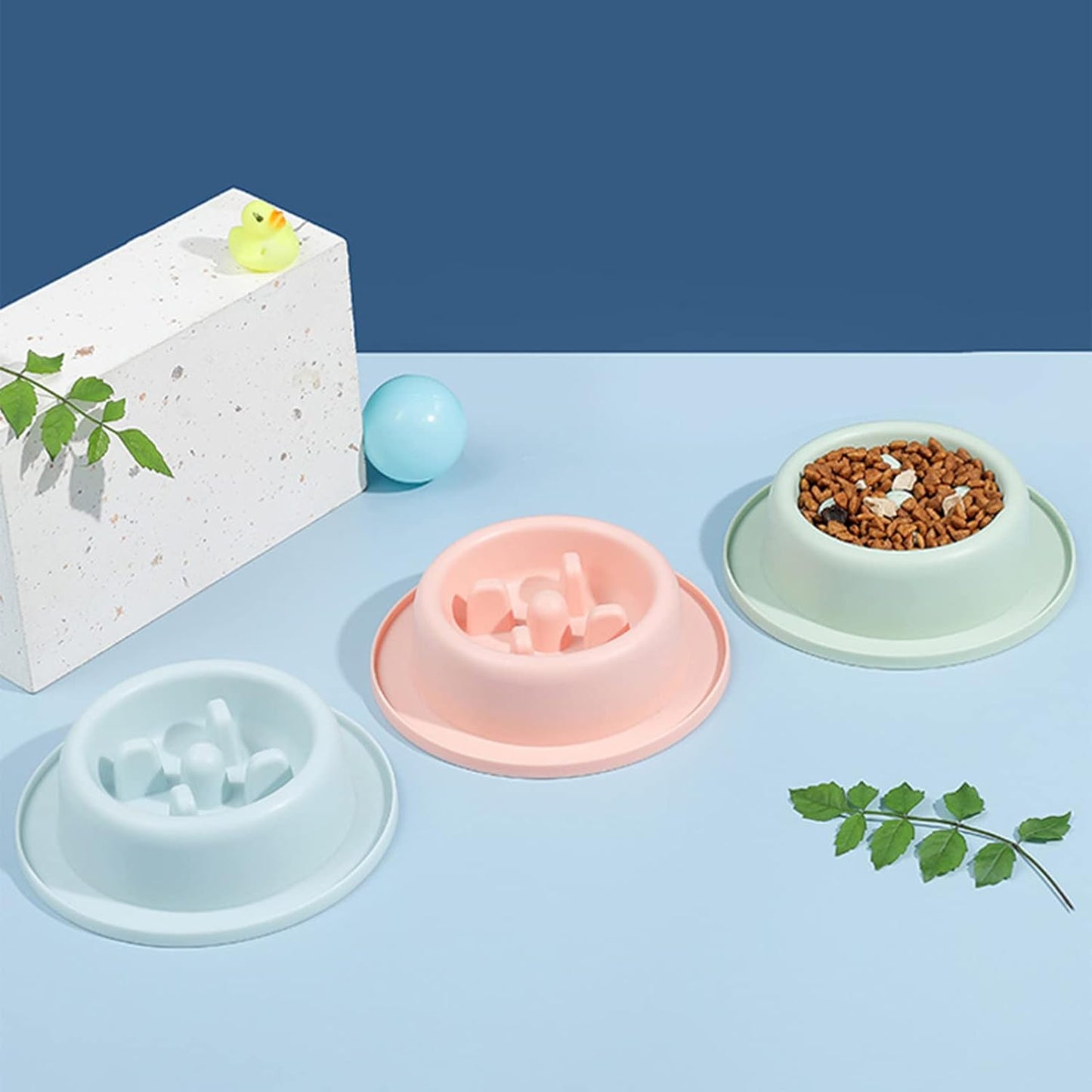 Dog Slow Feeder Round Bowl Interactive Fun Shape Durable Bowls Bloat Stop Preventing Choking For Medium Small Dogs Pet Slow Food Bowl