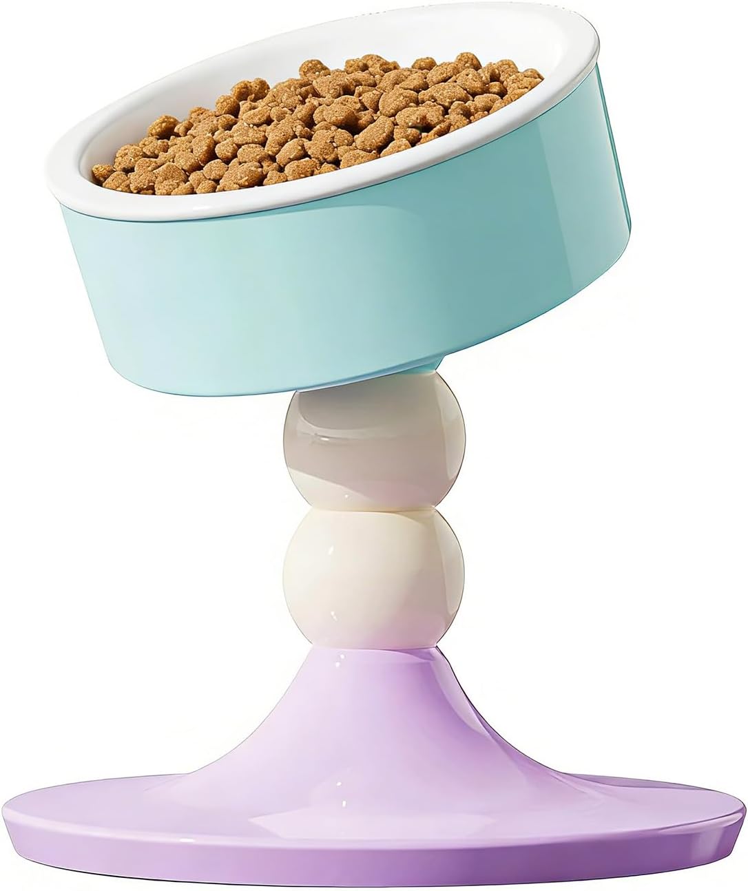 Cat Food and Water Bowls,Raised Cat Bowl,Three Adjustable Height Options, 20° Tiltable, 360° Rotatable, Raised Pet Bowl.Suitable for Small Dogs, Kittens, and Adult Cats.1 Piece, Color: Purple