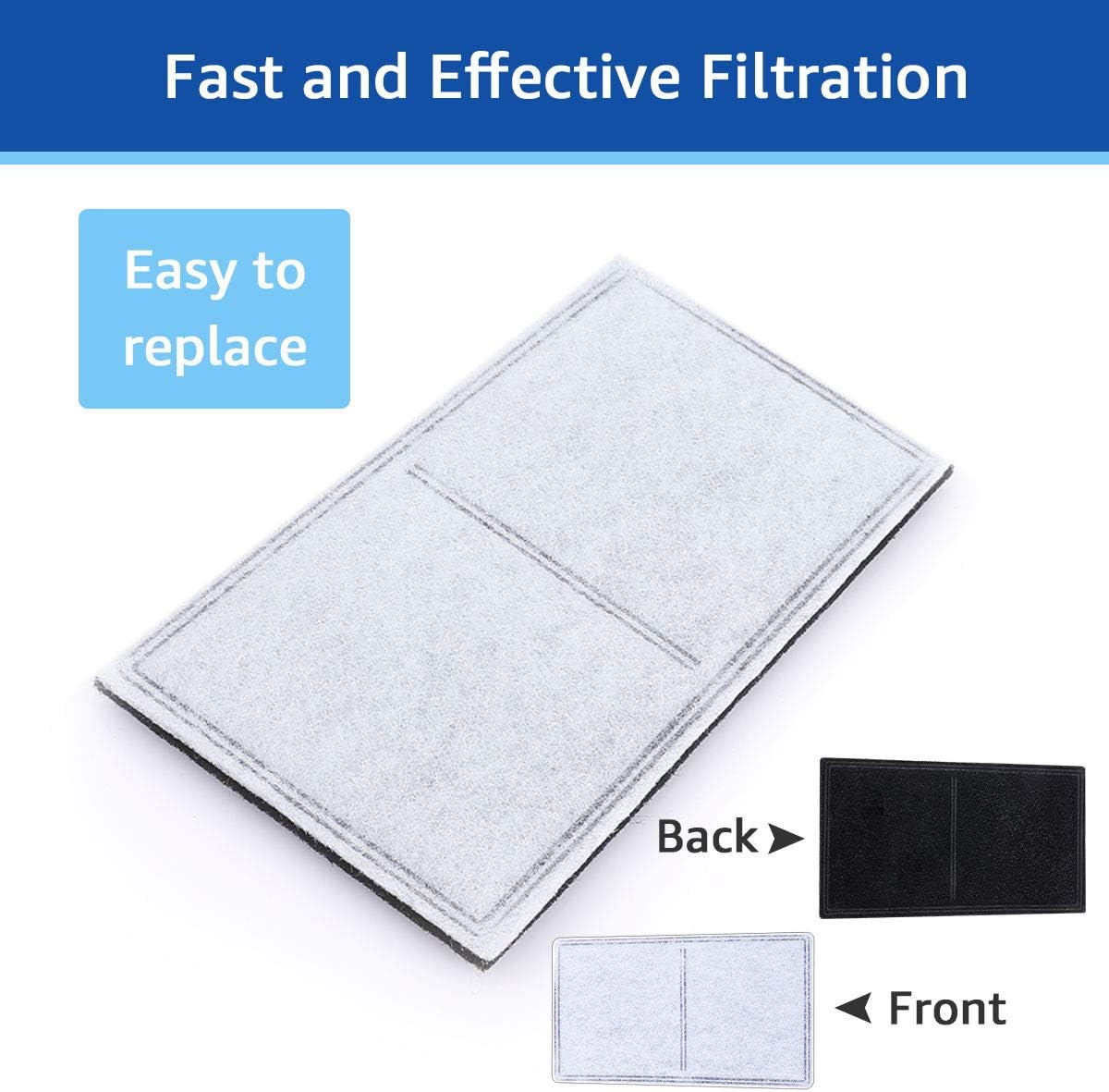 12PCS Replacement Carbon Filters Compatible with PetSafe Drinkwell Fountain Platinum Multi-Tier Everflow Outdoor, Charcoal Dog and Cat Water Fountain Filter