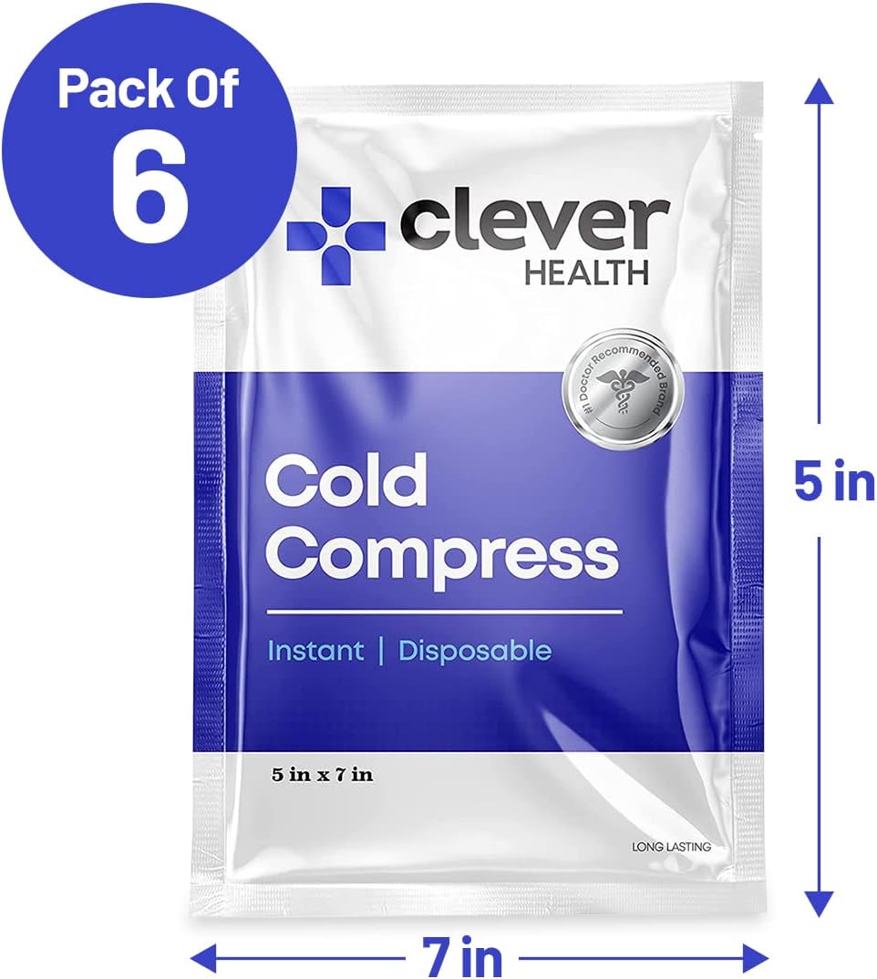 Instant Cold Pack | Disposable Ice Packs - Cold Therapy - for Injuries, Swelling, Inflammation, Muscle Strains, Sprains, Perfect for First aid Kit, Outdoor Activities, Athletes. 5x7 Inches, 6 Pack.