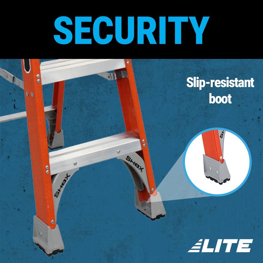 LITE 4-Foot Fiberglass Step Ladder, 300-Pound Load Capacity, Type IA, LP-3011-04