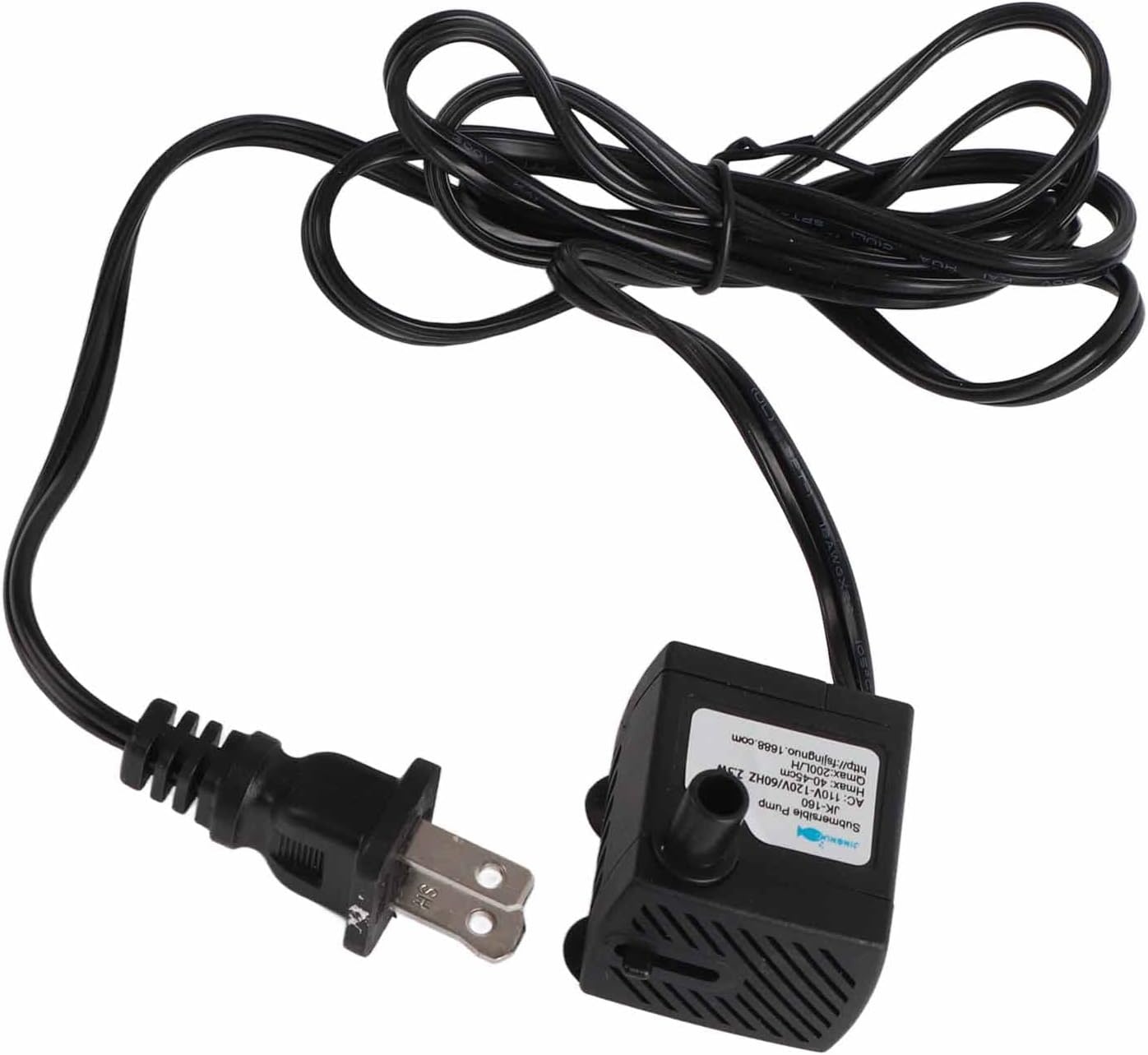 Mini Aquarium Water Pump, US Plug 110-120V Lightweight IPX8 Waterproof Pet Fountain Pump for Cats for Aquarium