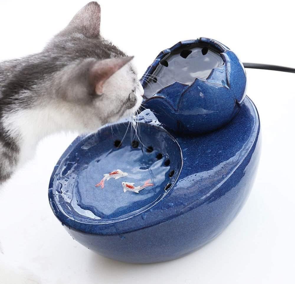 Pet Fountain Automatic Automatic Circulation Cat Water Dispenser Pet Fountain Portable Water Tank Drinker Pet Water Dispenser (Color : Pink) (White)