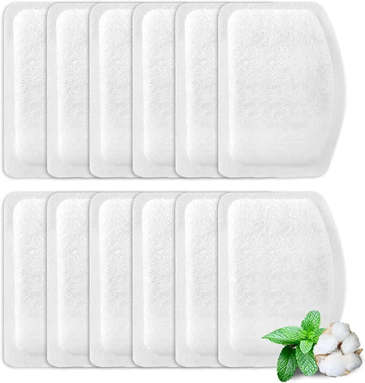 Cat Water Fountain Filters for D60, 12pcs Carbon, Resin Filters Replacements for 100oz/3L Stainless Steel Multi-Pet Dog and Cat Water Fountains