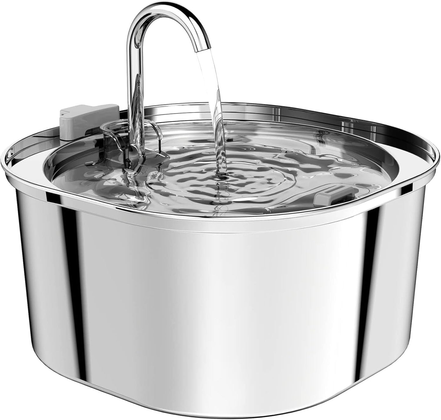 Stainless Steel Cat Water Fountain, 108oz/3.2L Pet Drinking Fountain for Cats & Small Dogs, Quiet Metal Water Dispenser with Flowing Spout for Indoor Use