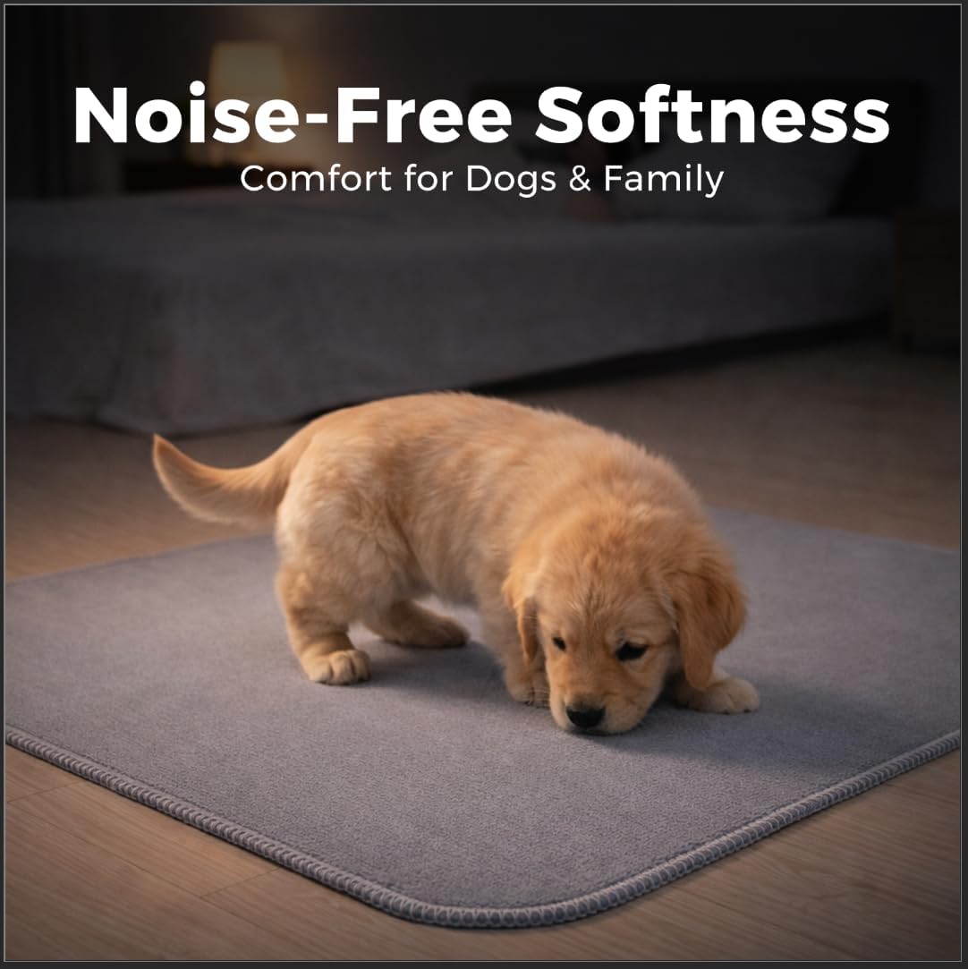 Washable Pee Pads for Dogs, Reusable Puppy Potty Training Pad, Ultra-Soft, Absorbs 2X Faster & High-Capacity, Leakproof, Non-Slip, Waterproof Pet Mat for Crate & Floor, 18x24 inch, 2 Pack