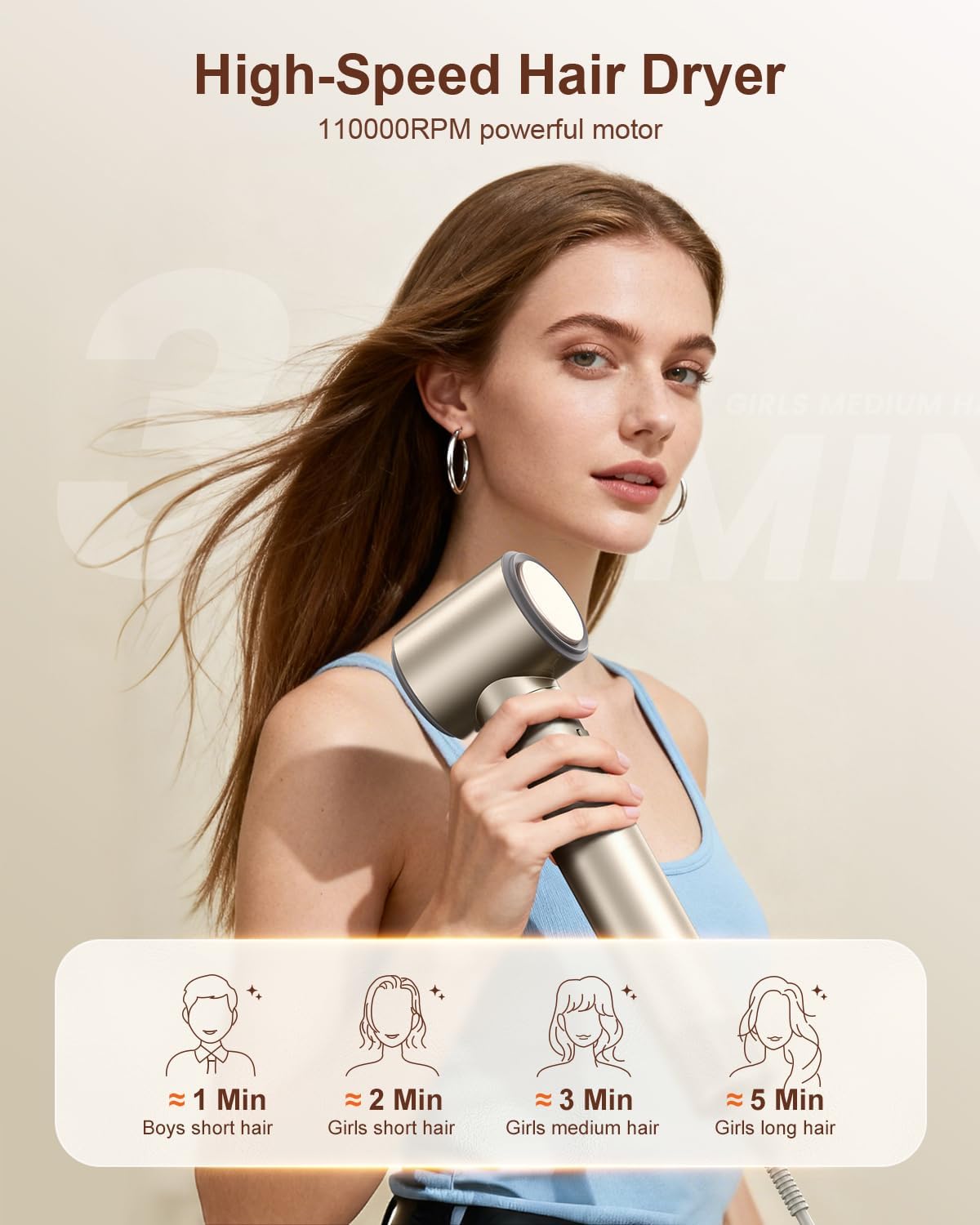 5-in-1 Professional Hot Air Styler, Powerful Multi-Styler with Auto-Wrap Curlers, Fast Drying Curling Straightening Volumizing Without Heat Damage, Storage Case Best Gift for Girl/Women