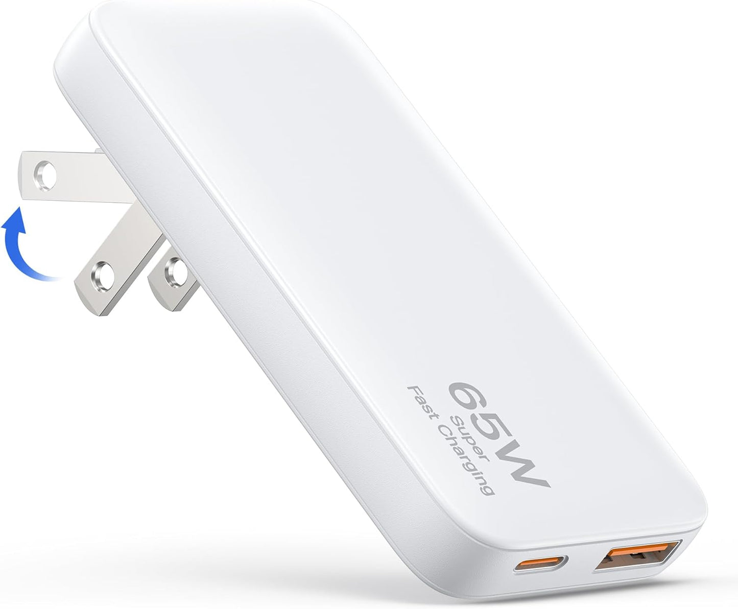 65W Ultra-Thin Foldable Charging Plug USB-C, Portable Mobile Phone and Laptop Charger, USB-C Wall Multi-Port Charger Outlet Suitable for iPhone 15/16/17 Series and Samsung Galaxy Series Models