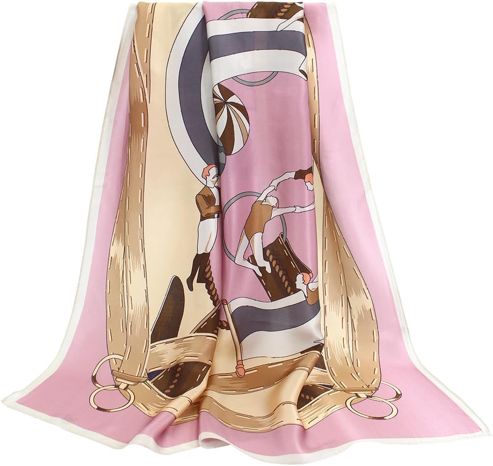 ANDANTINO 100% Pure Mulberry Silk Scarf 35" Large Square Lightweight Headscarf –Women’s Hair Wraps-With Gift Packed
