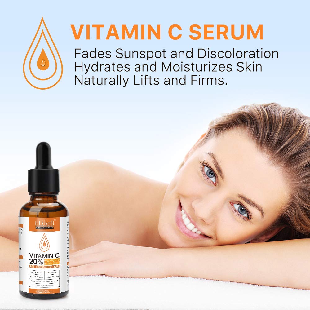Premium 20% 𝐯𝐢𝐭𝐚𝐦𝐢𝐧 𝐜 𝐬𝐞𝐫𝐮𝐦 - (2PACK) with Hyaluronic Acid, Retinol & Amino Acids - Boost Skin Collagen,Hydrate & Plump Skin, Anti Aging & Wrinkle Facial Serum