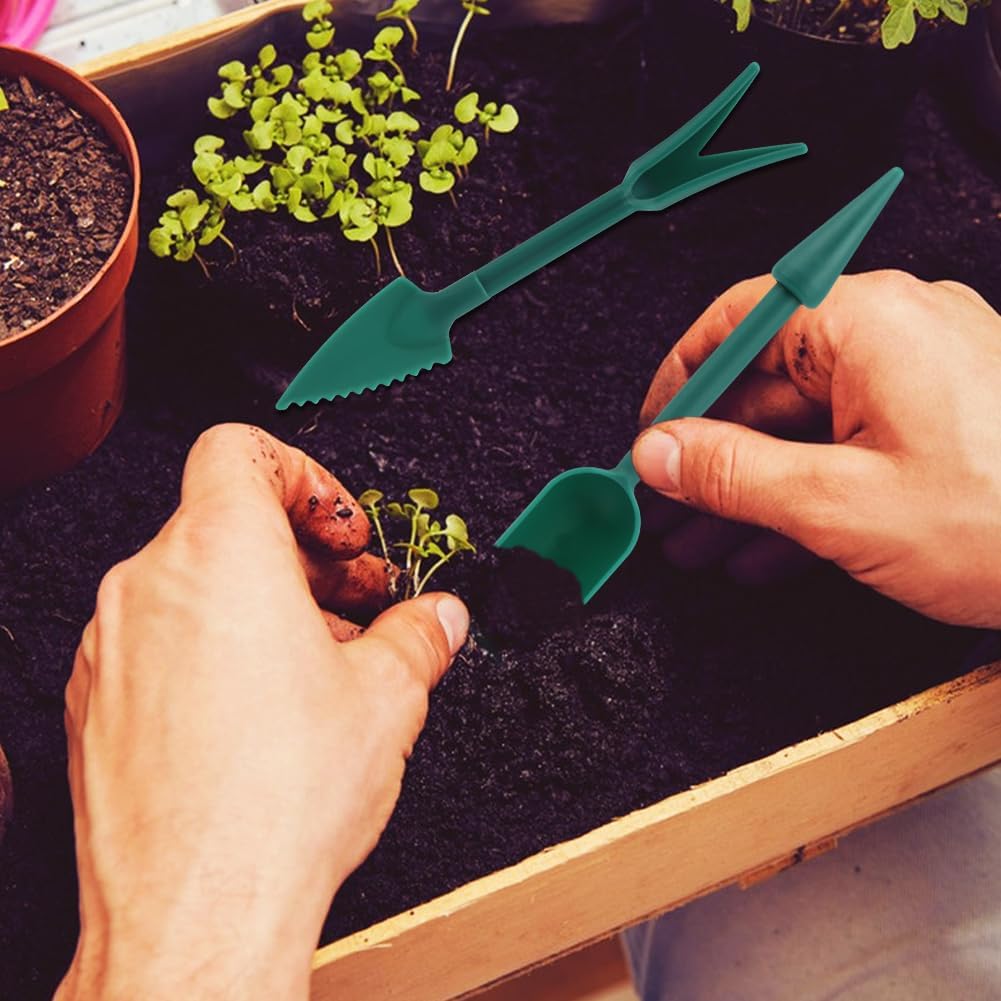 7 Piece Mini Seed Spreader Tool Set - Garden Planting Equipment with Hand Seed Dispenser Tools, Dibber Widger, Gloves for Small Seeds, Carrots, Lettuce, Herbs