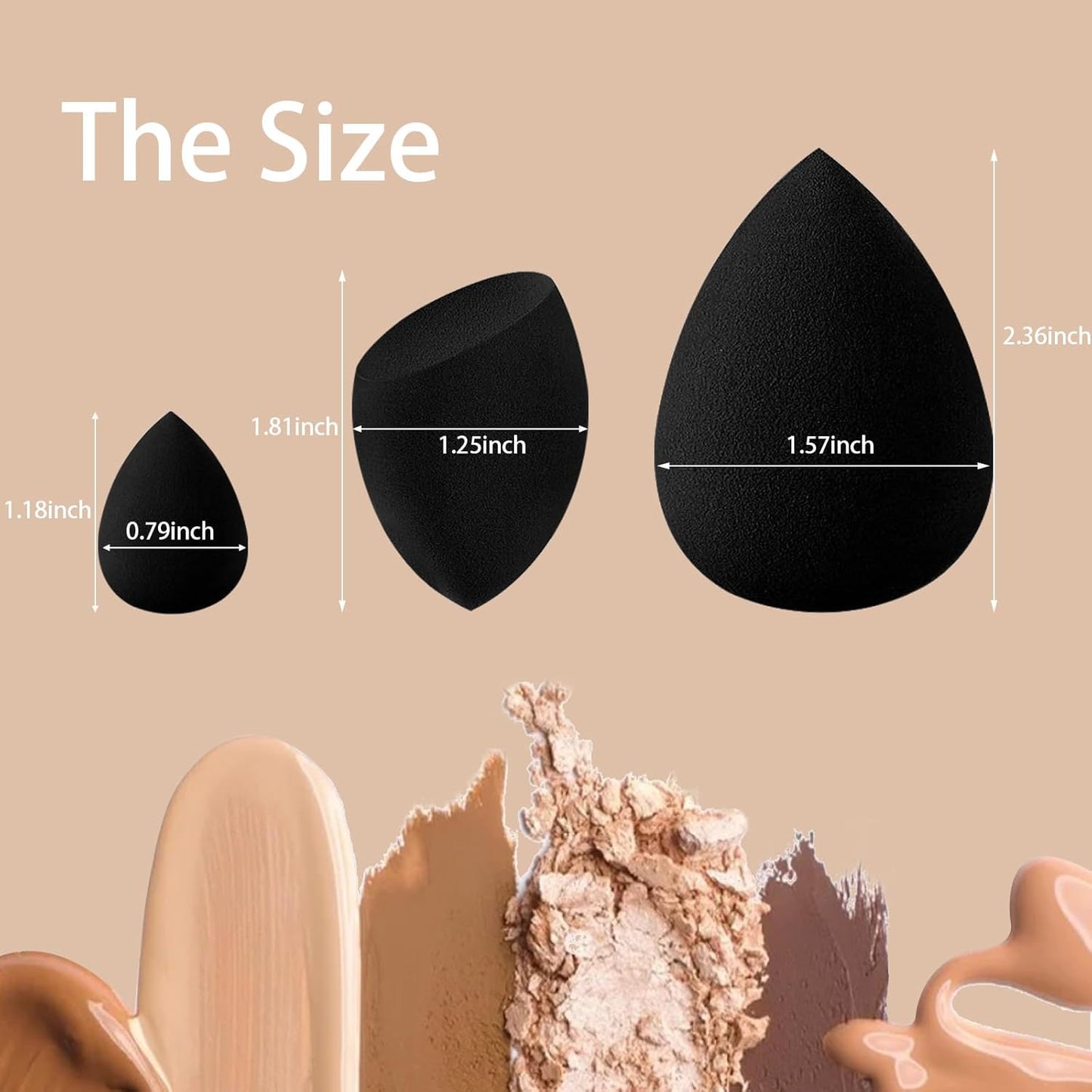 21 pcs Black Makeup Sponge Bulk:Makeup Sponges 21 Pcs for Liquid, Cream, and Powder, Multi-colored Pink make up sponges for foundation