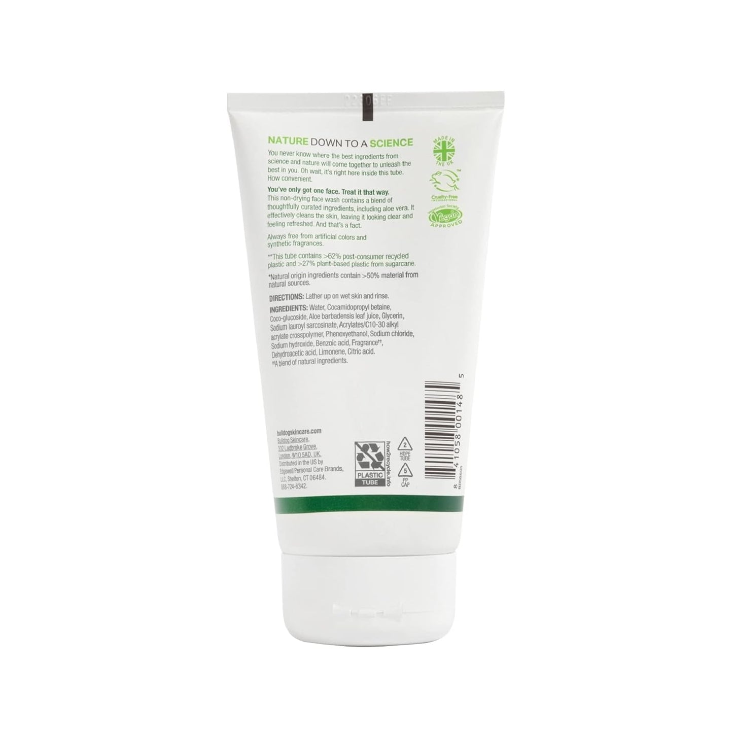 BULLDOG Mens Skincare and Grooming, Original Face Wash, 5 Fluid Ounce