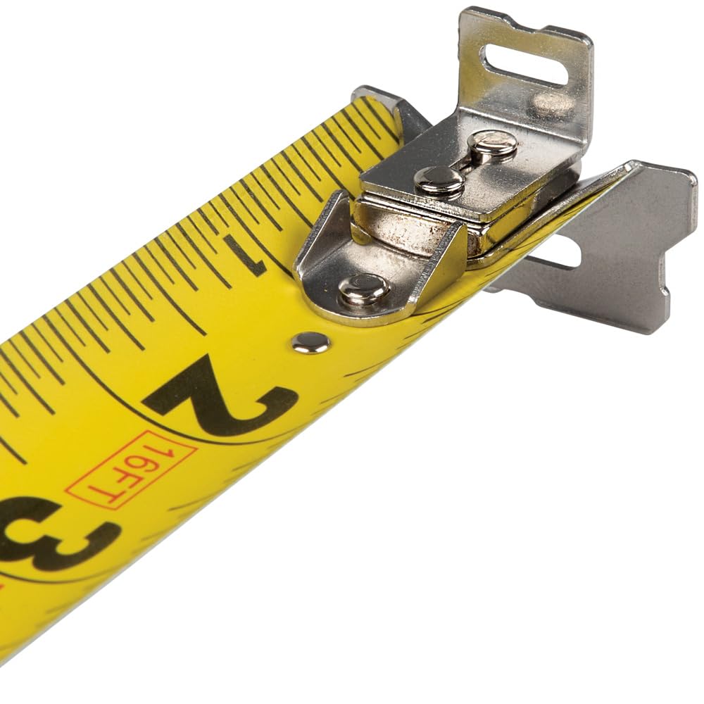 Klein Tools 9216 Tape Measure, Heavy-Duty Measuring Tape with 16-Foot Double-Hook Double-Sided Nylon Reinforced Blade, with Metal Belt Clip