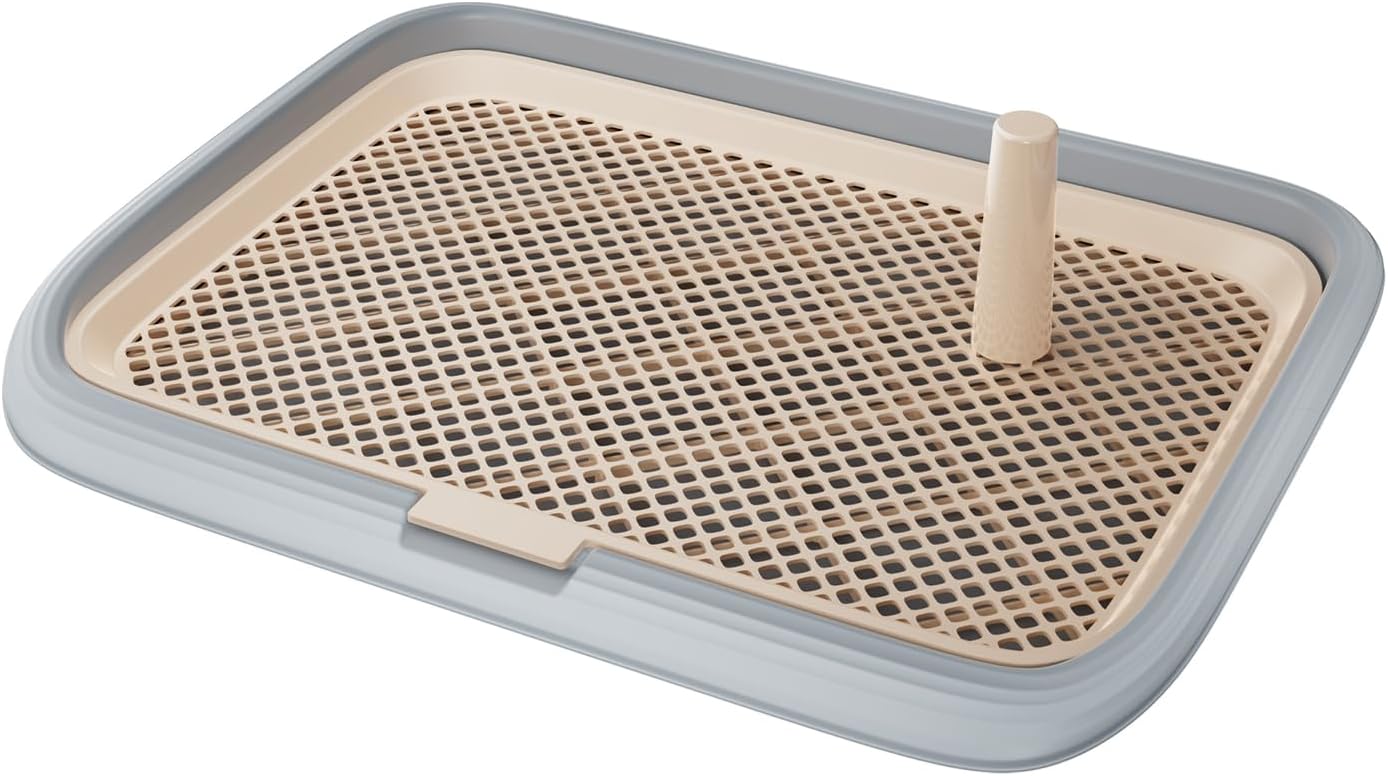 Dog Potty Tray, 23.6"x17.68" Indoor Pet Pee Pad Holder,Puppy Training Holder,Bathroom Dog Litter Box, Pet Toilet for Small and Medium Dogs,Housebreaking Supplies, Pet Products(Gray)