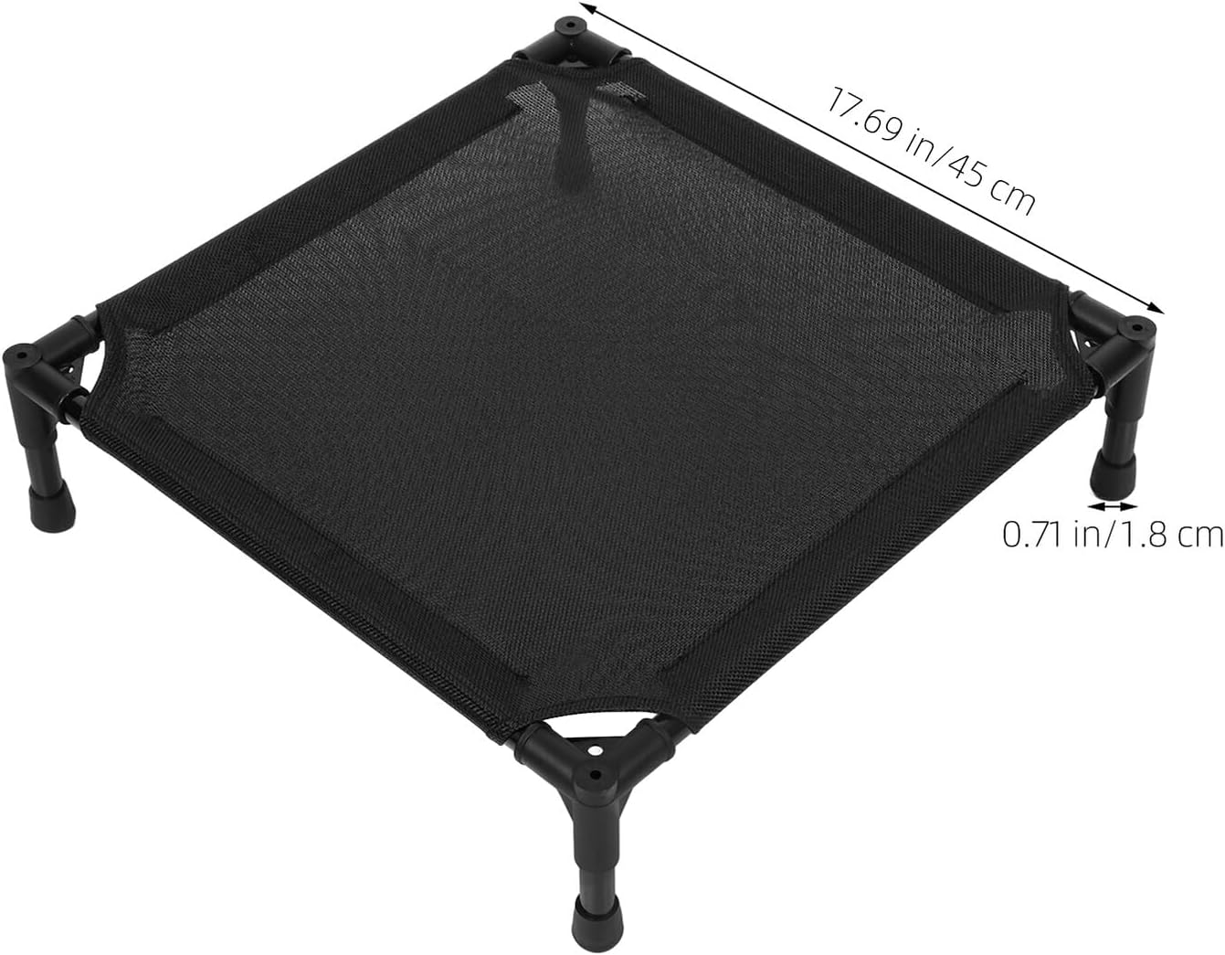 FAVOMOTO Elevated Dog Bed Small 50x50x12cm Breathable Mesh Cooling Pet Bed Removable Washable Outdoor Cot for Small Dogs to 15lbs Camping
