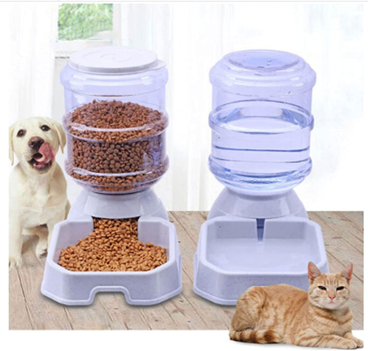 3.8L Pet Automatic Feeder Dog Cat Drinking Bowl for Dog Water Drinking Cat Feeding Large Capacity Dispenser Pet Cat Dog Unplugged Feed Water Pet Supplies cat Fountain (Feeders)