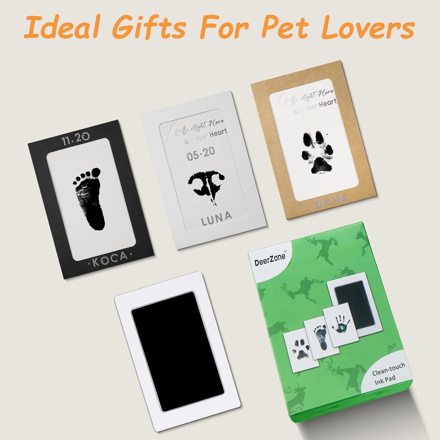 Inkless Paw Print Kit,Dog Paw Print Kit,Dog Nose Print Kit,Clean Touch Ink Pads and Imprint Cards,Pet Paw Print Impression Kit for Dogs Cats Footprint Keepsake