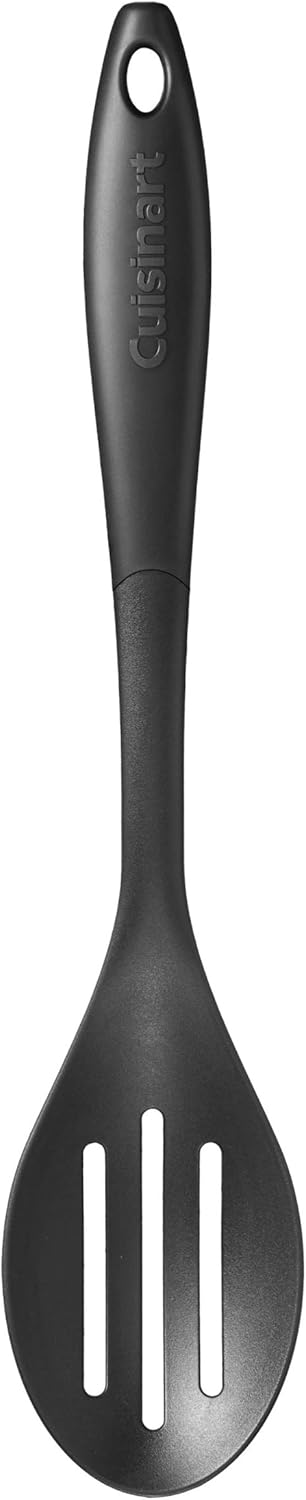 Cuisinart Nylon Kitchen Tool Set, 4-Piece Black – Slotted Turner, Solid Spoon, Slotted Spoon & Ladle, Nonstick-Safe, Heat Resistant to 400F, Dishwasher Safe