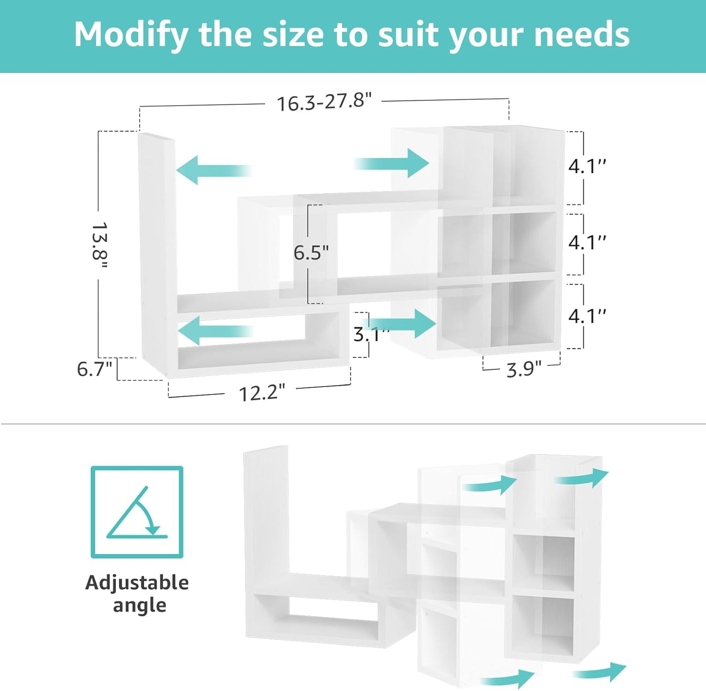 Desk Shelves Desktop Organizer Shlef - White Office Organization for Top of Desk Organizers and Accessories Corner Bookshelf Table Top Shelving Small Hutch Decorations for Women Office