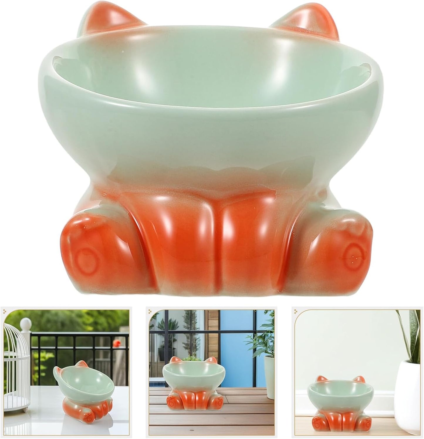 Milisten Elevated Cat Food Bowl Water Dish Raised Pet Feeder with Slow Feeding Design Sturdy Plastic Raised Cat Feeder Stand and Small Dogs Travel-Friendly Pet Eating Bowl
