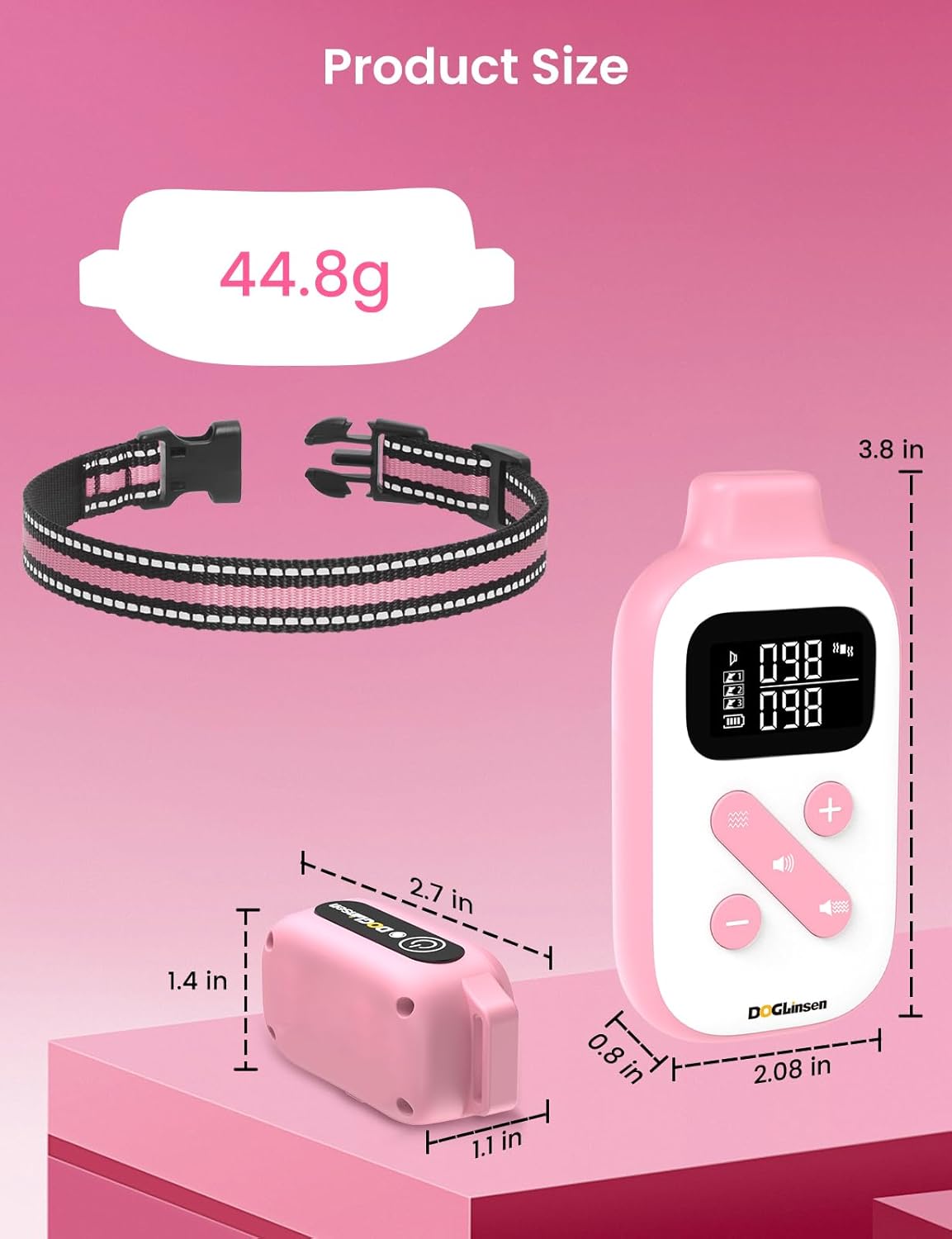 No Shock Dog Training Collar, Beep and Vibrating Dog Collar with Remote 2800Ft, Vibration Collar for Small Medium Large Dogs - No Prongs
