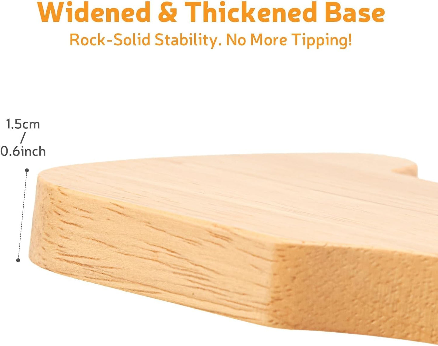Elevated Cat Bowl Stand, 6.1" Diameter 3.5" High Rubberwood Stand for Cat Dish, Detachable Raised Bowl Holder with Non-Slip Pads, Anti Vomiting, Ergonomic Wooden Pet Feeder Holder for Cats