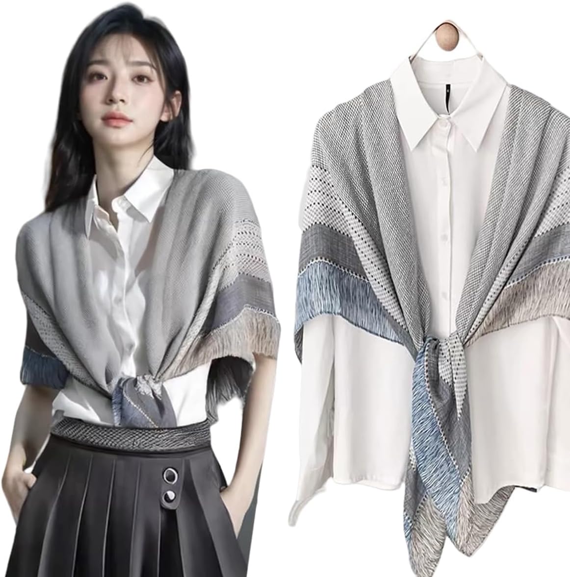 K-Elewon Large Square Scarf 51" Cotton and Linen Hand feel Scarf Fashion Scarves Hair Wrapping Scarfs Neck Scarves for Women