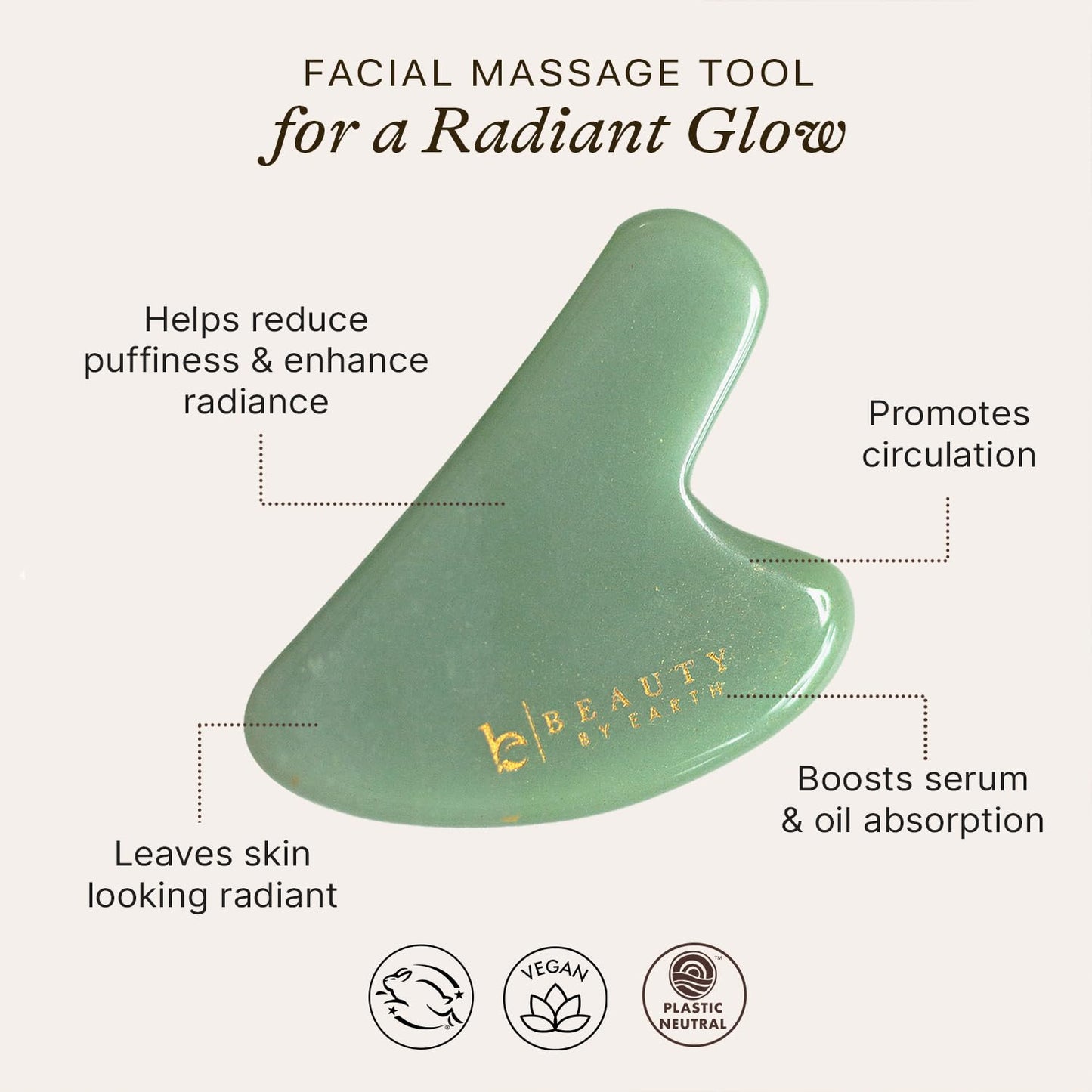 Beauty by Earth Jade Gua Sha Facial Tools - Face Sculpting & Massager Tool for Lymphatic Drainage & Jawline Sculpting, Guasha Tool for Face, Eye Depuffer Skin Care Tools