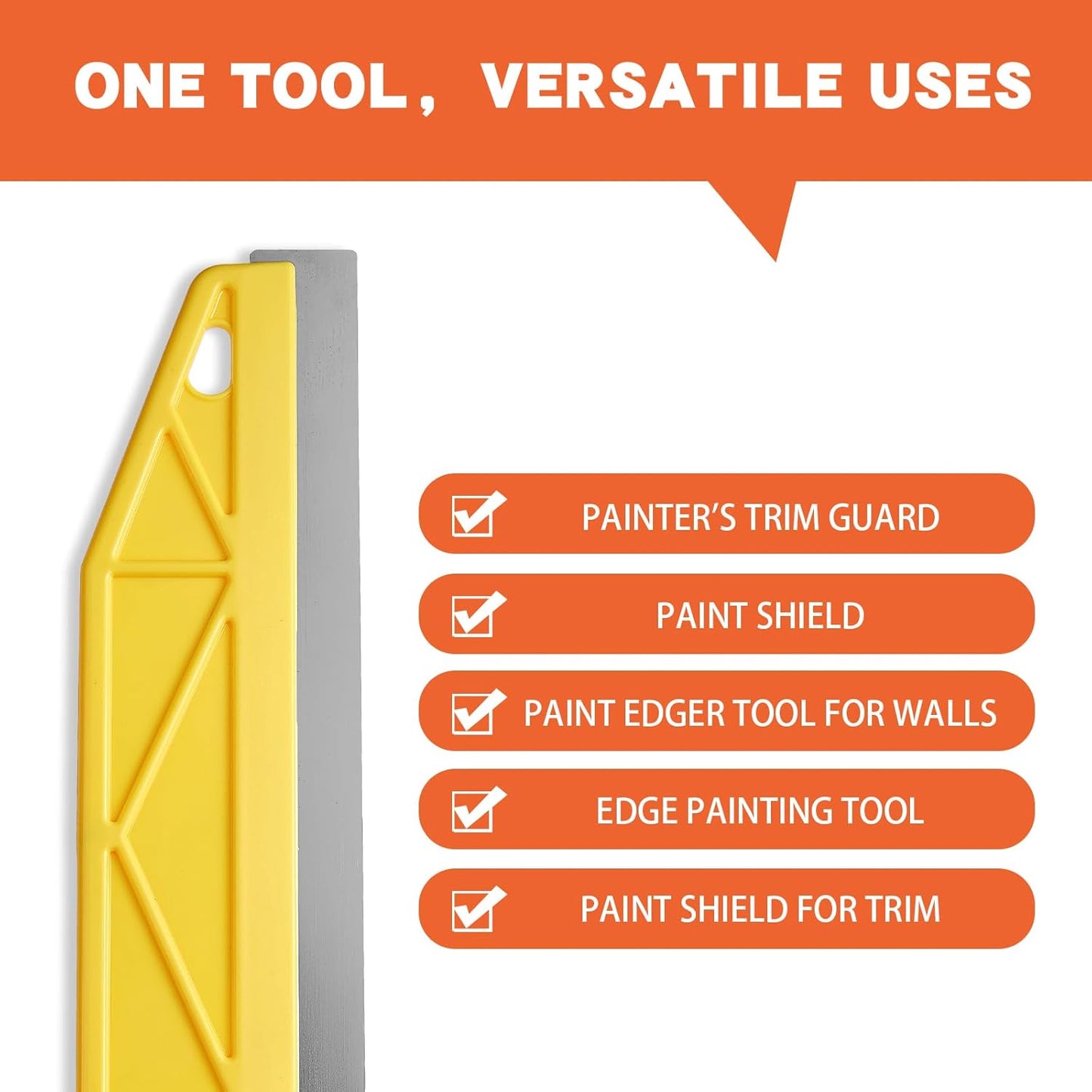 Painter's Trim Guard 12 Inch Paint Shield, Edge Painting Tool for Walls, Professional Paint Edger Tool for Precise Trimming(Yellow)