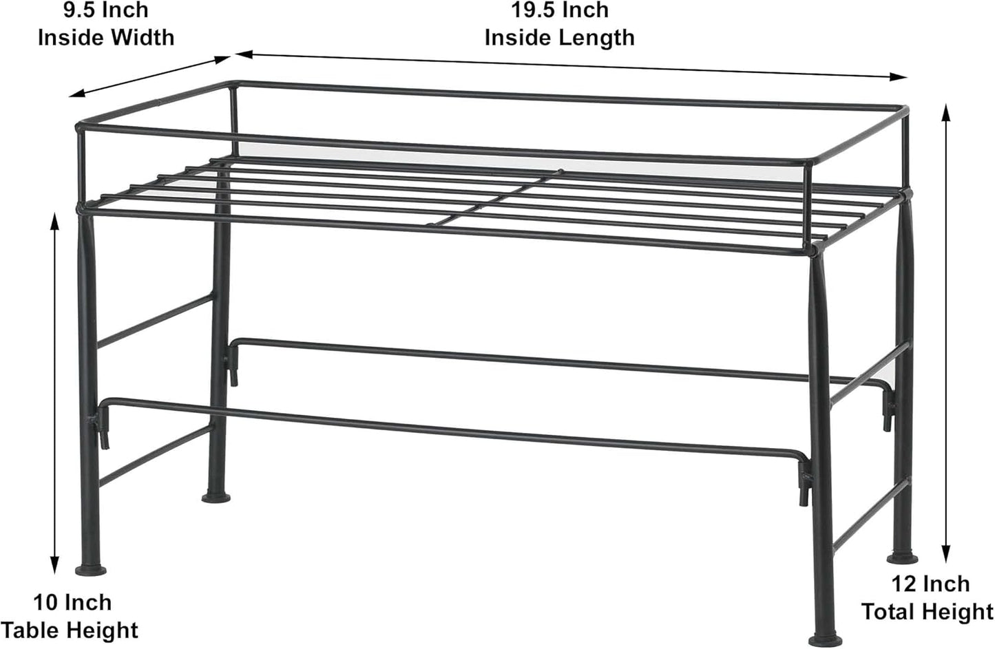 PetRageous 81032 Brady's Set the Table Steel Frame Dog Feeder 10-Inch Tall by 20-Inch Long and 10-Inch Wide, Holds Two 9-Inch Diameter Bowls, for Large Dogs and Extra Large Dogs, Black