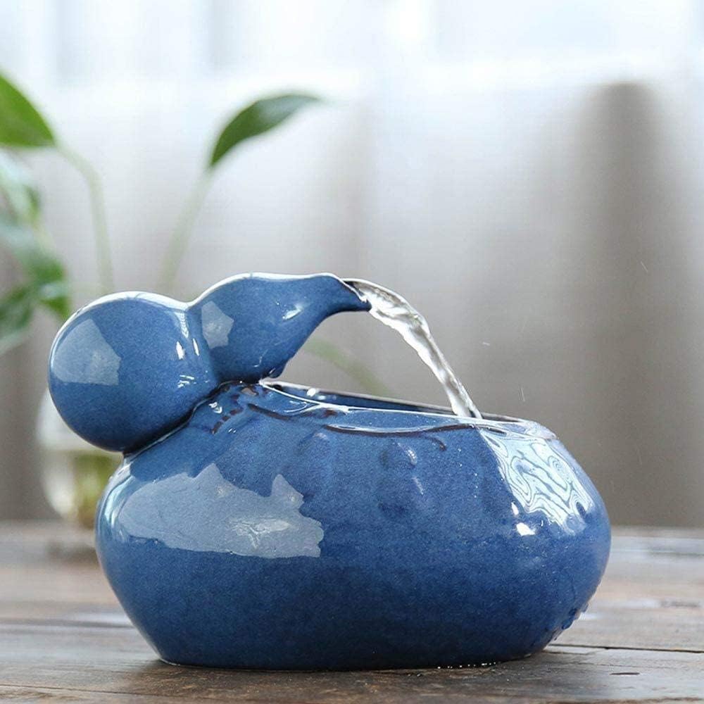 Fountain Pet Water Fountain,Ceramic Dog Cat Automatic Circulation Water Dispenser, Pet Drinker Fountain Dispenser for Cat,Dog,Pet Pet Water Dispenser (Color : Blue)