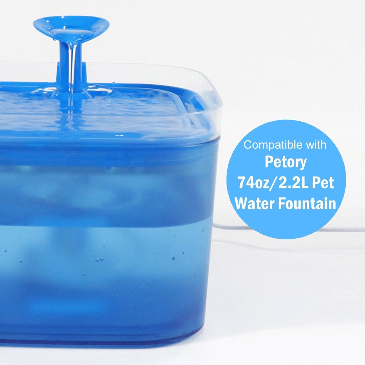 20pcs Pet Fountain Filters, Replacement Water Filter for Petory with 10 Pack Replacement Pre-Filter Sponge Pet Water Dispenser Filter Compatible with Petory 74oz