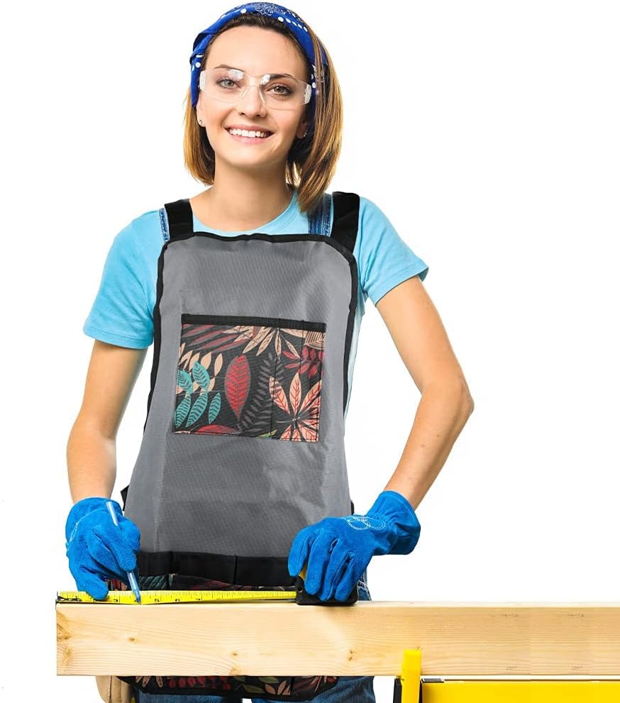 Laelr Garden Apron Oxford Cloth Work Apron With Pockets Adjustable Heavy Duty Tool Apron for Men & Women