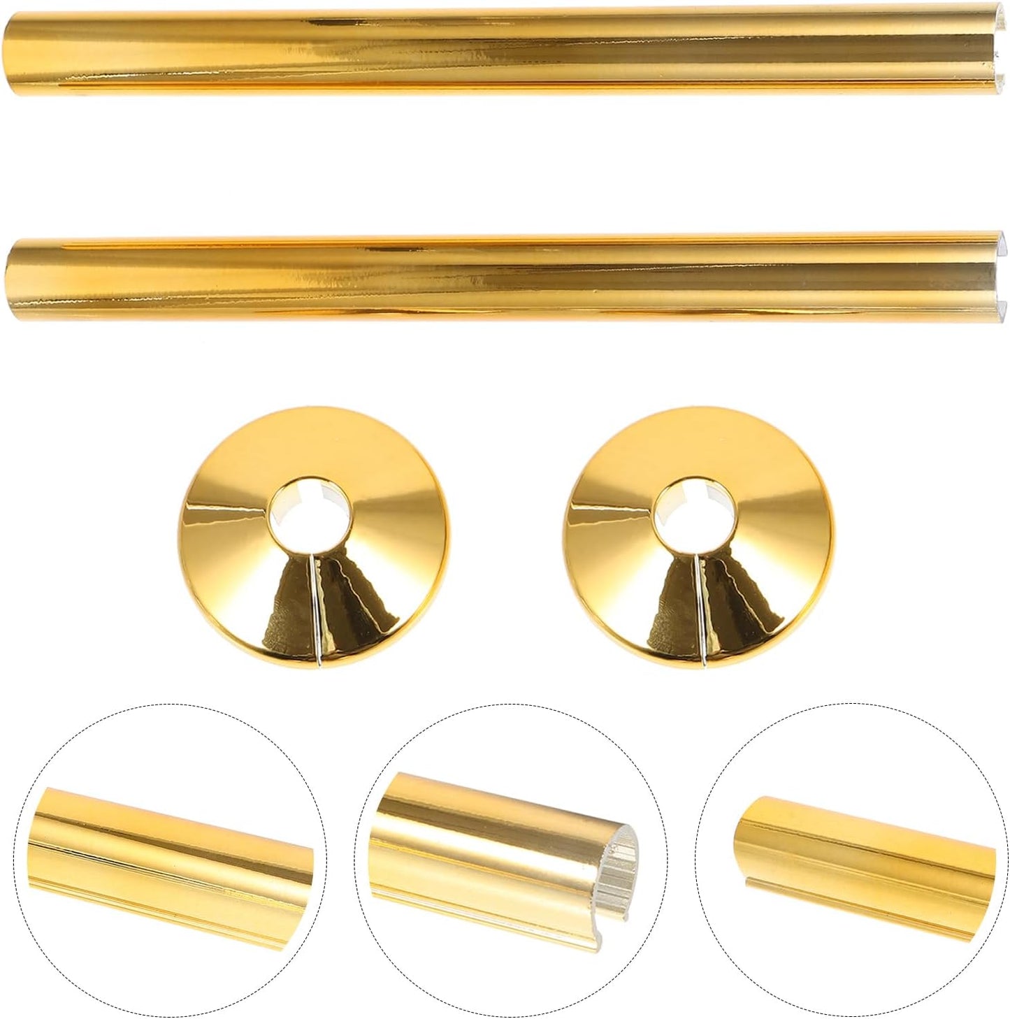 ARTIBETTER 2 Sets Golden Pvc Pipe Covers Radiator Pipe Sleeve Escutcheon Plate for 15Mm, Decorative Tube Covers for Plumbing Supply, Easy Installation for Home and Office