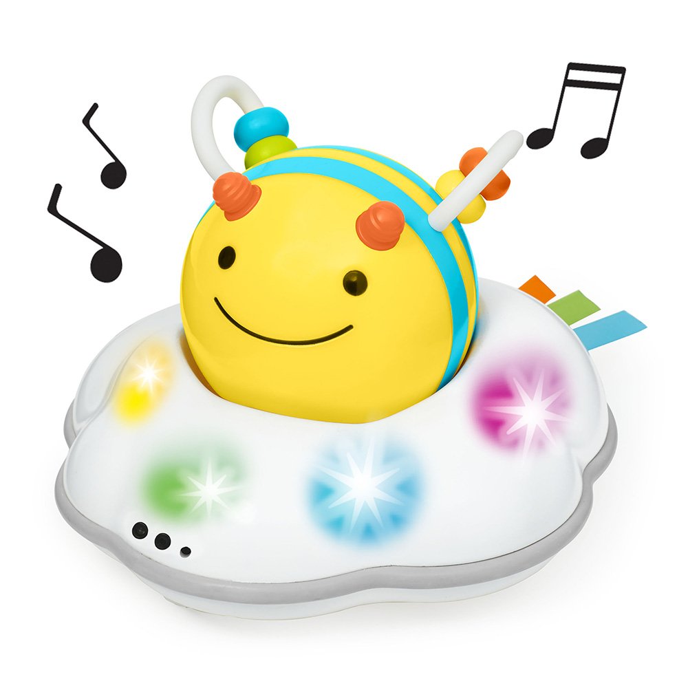 Skip Hop Baby Follow-Me Bee Tummy Time Crawl Toy 3-Stage Infant Sensory Development with Lights Sounds and Music Explore & More Age 5m+