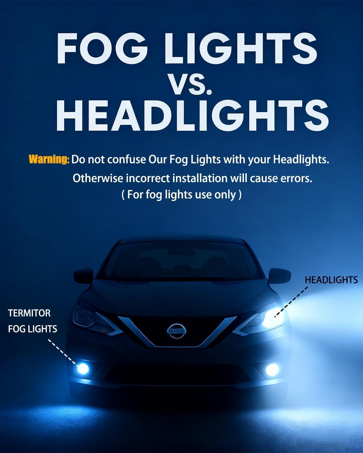 Latest H4/9003/HB2 Bulbs, 50,000LM Brightness Hi/Low Beam, 6500K Cool White, 1:1 Halogen Size Automotive Replacement H4 9003 Fog Lights, Plug-N-Play, IP68 Waterproof, Pack of 2