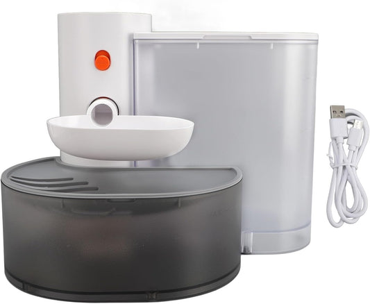 Automatic Cat Water Fountain, 3L WaterTank Self Refill Tipping Automatic Cat Water Dispenser, Rechargeable Pet Waters Bowl Cats Waterer, Smart Pet Waters Fountain