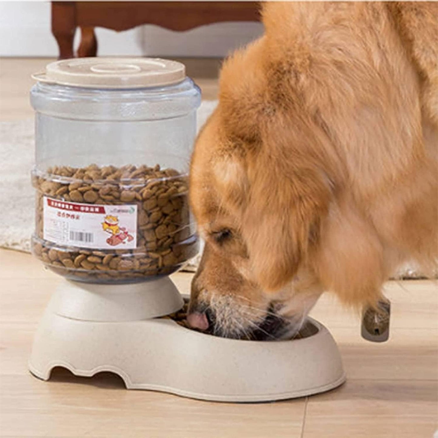 Dispenser Automatic SelfDispensing Pet Feeder and Water Dispenser Set Gravity Water and Food Dispenser, Dog, Cat Unplugged 3.75L Feeder and 3.7 L Pet Waterer cat Fountain (Color : Pink) (Grey)